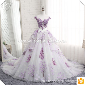 Cestbella Newest Design Sweetheart Neckline Wedding Dress Ball Gown 2017 Long Tail Bridal Dress Light Purple